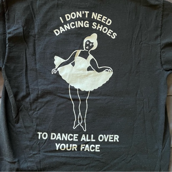 NO FUN TSHIRT BLACK BALLERINA DANCING SHOES MEDIUM - Picture 4 of 5